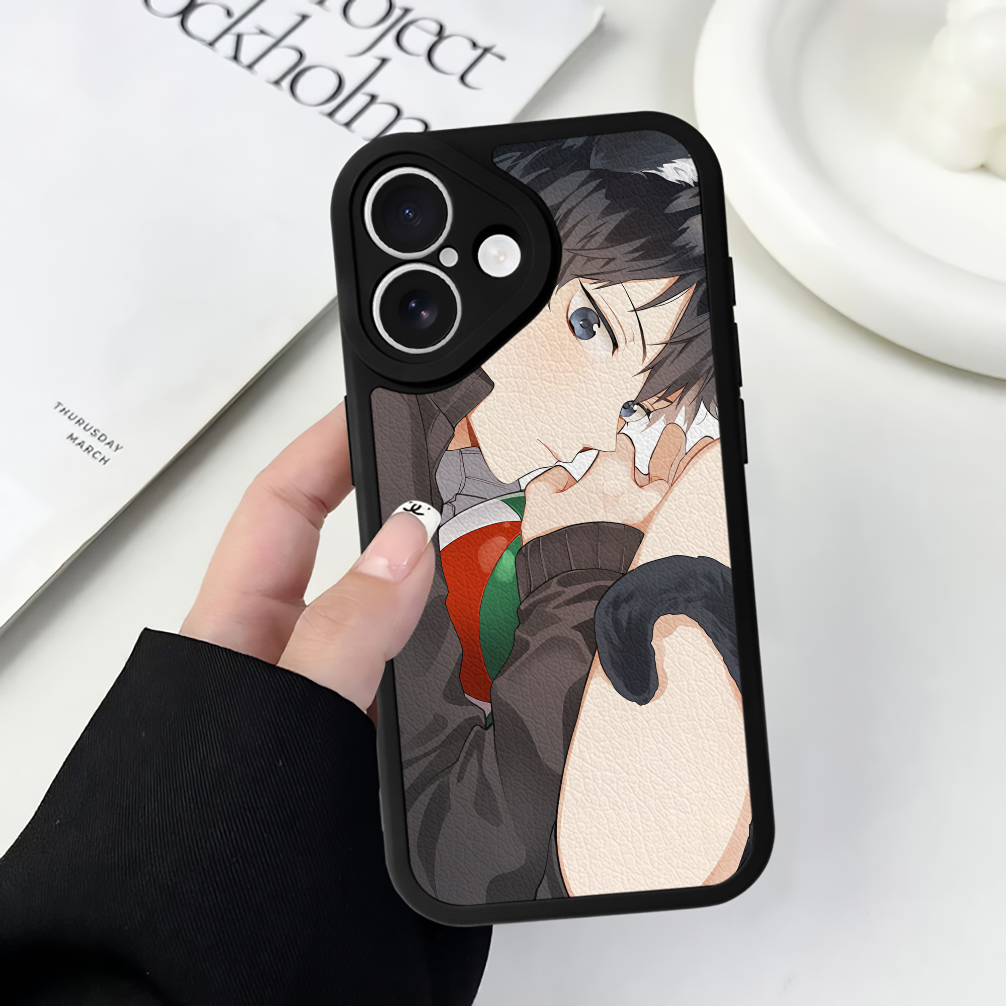 （画像用） ハイキュー!! Haikyu!! 【iPhone 16シリーズ対応】シリコンスマホケース（レザー調） 材質：シリコン